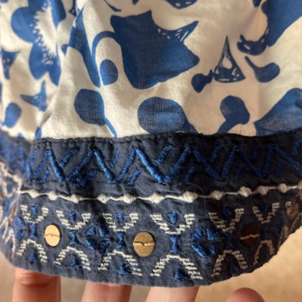 Hollister Blue and White Floral Mini Skirt Size Small - Picture 4 of 9